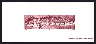 2000 3fr France 'Carcassonne' Trial Color Proof Miniature Sheetlet, Epreuve de Luxe, Deluxe Presentation Miniature Sheet