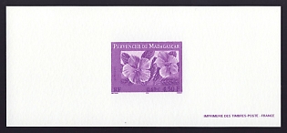 2000 4.50fr France 'Madagascar Periwinkles' Trial Color Proof Miniature Sheetlet, Epreuve de Luxe, Deluxe Presentation Miniature Sheet