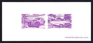 2000 1-2fr France 'Automobiles' Compound Trial Color Proof Miniature Sheetlet, Epreuve de Luxe, Deluxe Presentation Miniature Sheet