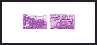 2000 1-2fr France 'Automobiles' Compound Trial Color Proof Miniature Sheetlet, Epreuve de Luxe, Deluxe Presentation Miniature Sheet