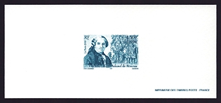 2000 4.50fr France 'Henry-Louis Duhamel du Monceau (1700-82), Agronomist' Trial Color Proof Miniature Sheetlet, Epreuve de Luxe, Deluxe Presentation Miniature Sheet