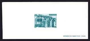 2000 3fr France 'Yellow Train of Cerdagne, Cent' Trial Color Proof Miniature Sheetlet, Epreuve de Luxe, Deluxe Presentation Miniature Sheet