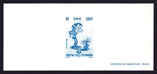 2001 3fr France 'Gaston Lagaffe, by Andre Franquin' Trial Color Proof Miniature Sheetlet, Epreuve de Luxe, Deluxe Presentation Miniature Sheet