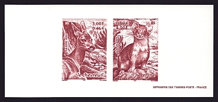 2001 3-4.50fr France 'Wildlife' Compound Trial Color Proof Miniature Sheetlet, Epreuve de Luxe, Deluxe Presentation Miniature Sheet