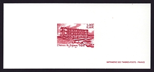 2001 3fr France 'Chateau de Grignan' Trial Color Proof Miniature Sheetlet, Epreuve de Luxe, Deluxe Presentation Miniature Sheet