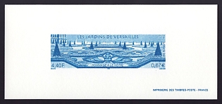 2001 4.40fr France 'Gardens of Versailles' Trial Color Proof Miniature Sheetlet, Epreuve de Luxe, Deluxe Presentation Miniature Sheet