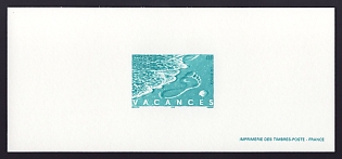 2001 3fr France 'Vacation' Trial Color Proof Miniature Sheetlet, Epreuve de Luxe, Deluxe Presentation Miniature Sheet