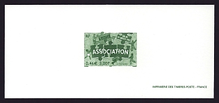 2001 3fr France 'Law Guaranteeing Freedom of Association, Cent' Trial Color Proof Miniature Sheetlet, Epreuve de Luxe, Deluxe Presentation Miniature Sheet