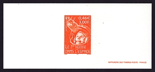 2001 3fr France 'Science' Trial Color Proof Miniature Sheetlet, Epreuve de Luxe, Deluxe Presentation Miniature Sheet