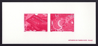 2001 3fr France 'Science' Compound Trial Color Proof Miniature Sheetlet, Epreuve de Luxe, Deluxe Presentation Miniature Sheet