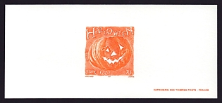 2001 3fr France 'Halloween' Trial Color Proof Miniature Sheetlet, Epreuve de Luxe, Deluxe Presentation Miniature Sheet