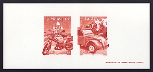 2002 46c France 'Transportation' Compound Trial Color Proof Miniature Sheetlet, Epreuve de Luxe, Deluxe Presentation Miniature Sheet
