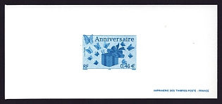 2002 46c France 'Birthday Greetings' Trial Color Proof Miniature Sheetlet, Epreuve de Luxe, Deluxe Presentation Miniature Sheet