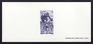 2002 46c France '100th Paris-Roubaix Bicycle Race' Trial Color Proof Miniature Sheetlet, Epreuve de Luxe, Deluxe Presentation Miniature Sheet