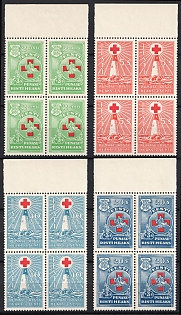 1931 Estonia, Complete Set, Marginal Blocks of Four