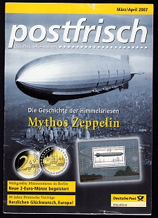 2007 Philatelic Periodical 'Postfrisch: Das Philatelie-Journal', Special Issue: 'The Zeppelin Legend: The History of the Giants of the Sky' / Published by Deutsche Post Philatelie