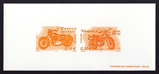 2002 16-30c France 'Motorcycles' Compound Trial Color Proof Miniature Sheetlet, Epreuve de Luxe, Deluxe Presentation Miniature Sheet