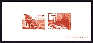 2002 46c France 'Photographs of everyday life' Compound Trial Color Proof Miniature Sheetlet, Epreuve de Luxe, Deluxe Presentation Miniature Sheet