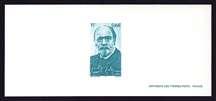 2002 46c France 'Emile Zola (1840-1902), Novelist' Trial Color Proof Miniature Sheetlet, Epreuve de Luxe, Deluxe Presentation Miniature Sheet
