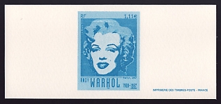 2003 1.11€ France 'Marilyn, by Andy Warhol' Trial Color Proof Miniature Sheetlet, Epreuve de Luxe, Deluxe Presentation Miniature Sheet