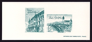 2003 50c France 'Attractions in Luxembourg' Compound Trial Color Proof Miniature Sheetlet, Epreuve de Luxe, Deluxe Presentation Miniature Sheet