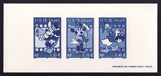 2004 45-75c France 'Characters of Walt Disney' Compound Trial Color Proof Miniature Sheetlet, Epreuve de Luxe, Deluxe Presentation Miniature Sheet