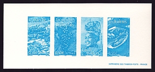 2004 50c France 'Aspects of Life in French Regions' Compound Trial Color Proof Miniature Sheetlet, Epreuve de Luxe, Deluxe Presentation Miniature Sheet