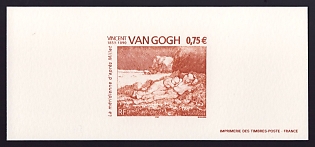 2004 75c France 'La Meridienne d'Apres Millet, by Vincent van Gogh' Trial Color Proof Miniature Sheetlet, Epreuve de Luxe, Deluxe Presentation Miniature Sheet