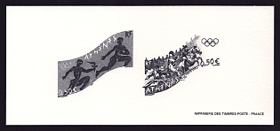 2004 50c France '2004 Summer Olympics, Athens' Compound Trial Color Proof Miniature Sheetlet, Epreuve de Luxe, Deluxe Presentation Miniature Sheet
