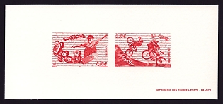 2004 20-30c France 'Extreme Sports' Compound Trial Color Proof Miniature Sheetlet, Epreuve de Luxe, Deluxe Presentation Miniature Sheet
