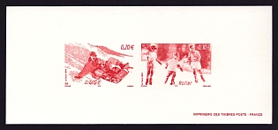 2004 20-30c France 'Extreme Sports' Compound Trial Color Proof Miniature Sheetlet, Epreuve de Luxe, Deluxe Presentation Miniature Sheet