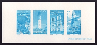 2004 50c France 'Aspects of Life in the French' Compound Trial Color Proof Miniature Sheetlet, Epreuve de Luxe, Deluxe Presentation Miniature Sheet