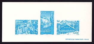 2004 50c France 'Aspects of Life in the French' Compound Trial Color Proof Miniature Sheetlet, Epreuve de Luxe, Deluxe Presentation Miniature Sheet