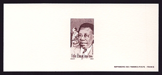 2004 50c France 'Felix Eboue (1884-1944), Colonial Governor' Trial Color Proof Miniature Sheetlet, Epreuve de Luxe, Deluxe Presentation Miniature Sheet