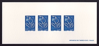2004 1-10c France 'Marianne' Compound Trial Color Proof Miniature Sheetlet, Epreuve de Luxe, Deluxe Presentation Miniature Sheet