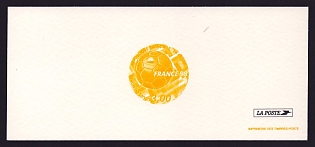 1998 3fr France '1998 World Cup Soccer Championships, France' Trial Color Proof Miniature Sheetlet, Epreuve de Luxe, Deluxe Presentation Miniature Sheet