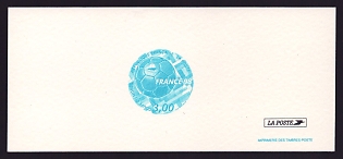 1998 3fr France '1998 World Cup Soccer Championships, France' Trial Color Proof Miniature Sheetlet, Epreuve de Luxe, Deluxe Presentation Miniature Sheet