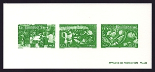 2005 53c France 'Aspects of Life in French Regions Type of 2003' Compound Trial Color Proof Miniature Sheetlet, Epreuve de Luxe, Deluxe Presentation Miniature Sheet