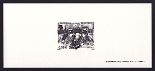 2005 53c France 'Liberation of Concentration Camp Internees, 60th Anniv' Trial Color Proof Miniature Sheetlet, Epreuve de Luxe, Deluxe Presentation Miniature Sheet