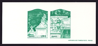 2005 1.98€ France 'Gardens and Parks Type of 2003' Compound Trial Color Proof Miniature Sheetlet, Epreuve de Luxe, Deluxe Presentation Miniature Sheet