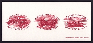 2005 53c France 'Gordon Bennett Cup, Cent' Compound Trial Color Proof Miniature Sheetlet, Epreuve de Luxe, Deluxe Presentation Miniature Sheet