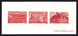 2005 53c France 'Aspects of Life in the French Regions Type of 2003' Compound Trial Color Proof Miniature Sheetlet, Epreuve de Luxe, Deluxe Presentation Miniature Sheet