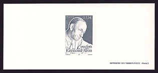2005 53c France 'Raymond Aron (1905-83), Philosopher' Trial Color Proof Miniature Sheetlet, Epreuve de Luxe, Deluxe Presentation Miniature Sheet