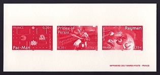 2005 20-33c France 'Video Game Characters' Compound Trial Color Proof Miniature Sheetlet, Epreuve de Luxe, Deluxe Presentation Miniature Sheet