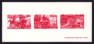 2005 20-33c France 'Video Game Characters' Compound Trial Color Proof Miniature Sheetlet, Epreuve de Luxe, Deluxe Presentation Miniature Sheet
