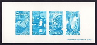 2006 53c France 'Aspects of Life in the French Regions Type of 2003' Compound Trial Color Proof Miniature Sheetlet, Epreuve de Luxe, Deluxe Presentation Miniature Sheet