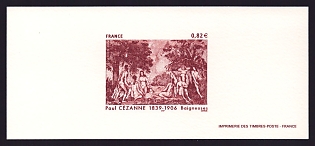 2006 82c France 'Bathers, by Paul Cezanne' Trial Color Proof Miniature Sheetlet, Epreuve de Luxe, Deluxe Presentation Miniature Sheet