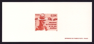2006 53c France 'Remembrance of Slavery Day, 5th Anniv' Trial Color Proof Miniature Sheetlet, Epreuve de Luxe, Deluxe Presentation Miniature Sheet