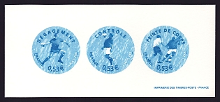 2006 53c France '2006 World Cup Soccer Championships, Germany' Compound Trial Color Proof Miniature Sheetlet, Epreuve de Luxe, Deluxe Presentation Miniature Sheet