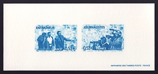 2006 53c France '2006 World Cup Soccer Championships, Germany' Compound Trial Color Proof Miniature Sheetlet, Epreuve de Luxe, Deluxe Presentation Miniature Sheet